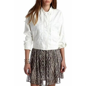 Free People White Jacket distressed denim M